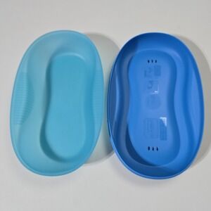Tupperware Microwave Breakfast Maker Eggs Omelette Cooker Aqua Blue 430 mL